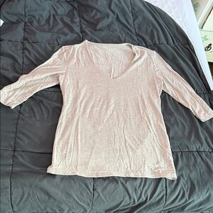 Women's Cream V-Neck Top